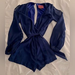 Pompous Girly Romper, size small, royal blue